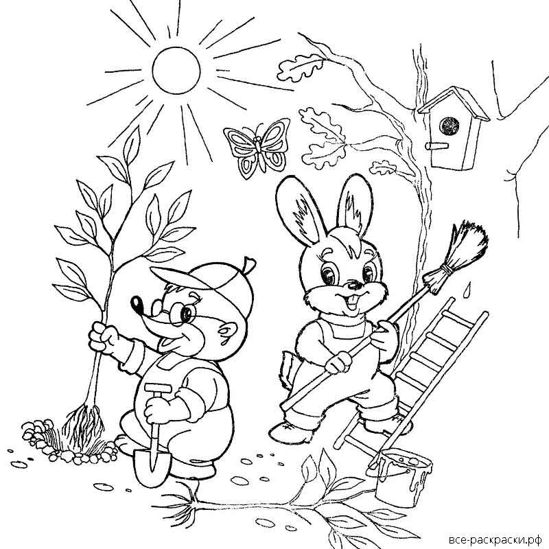 Раскраска весна для мальчиков. раскраски на тему весна для детей
