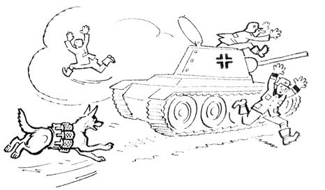 Раскраска собаки на войне