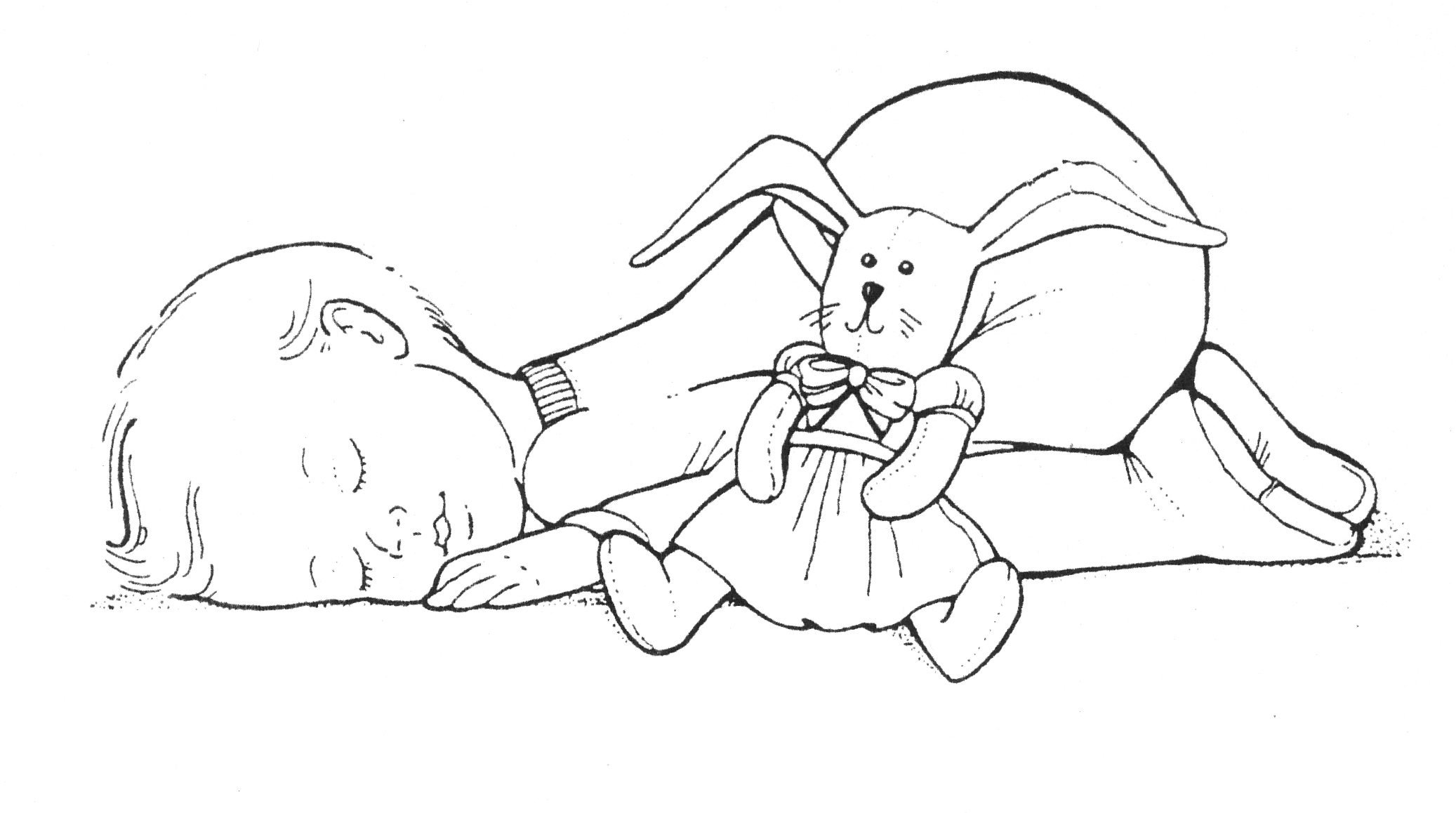 Как пошагово нарисовать маленького спящего ребенка