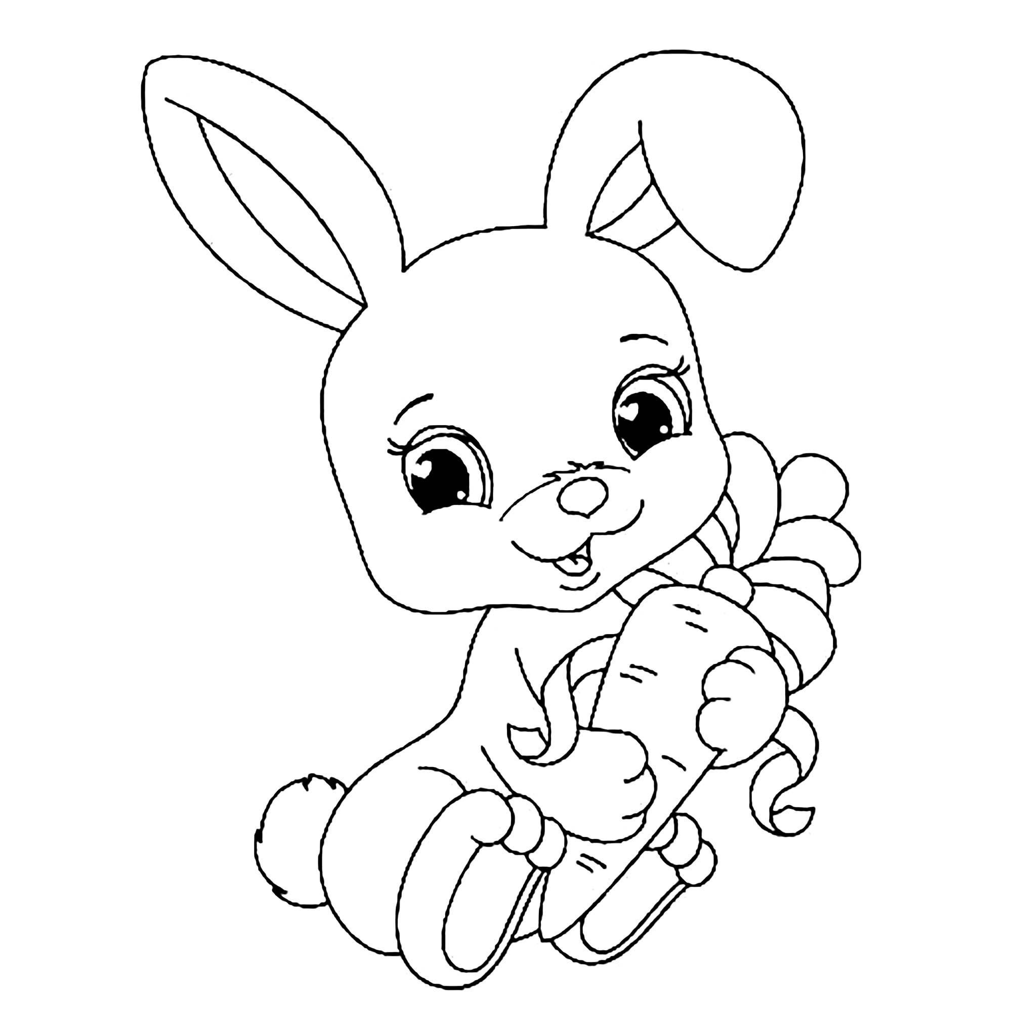 Заяц раскраска для детей - фото