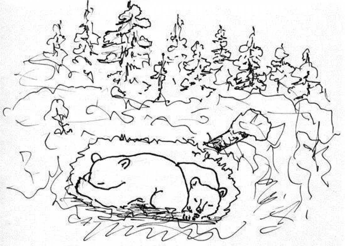 Берлога медведя рисунок