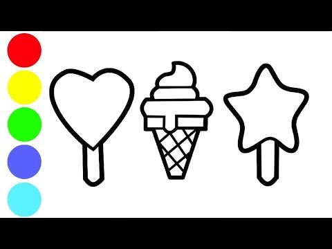 Мини рисунки легкие мороженое без цвета