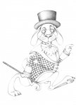 Кролик Алиса в стране чудес раскраска