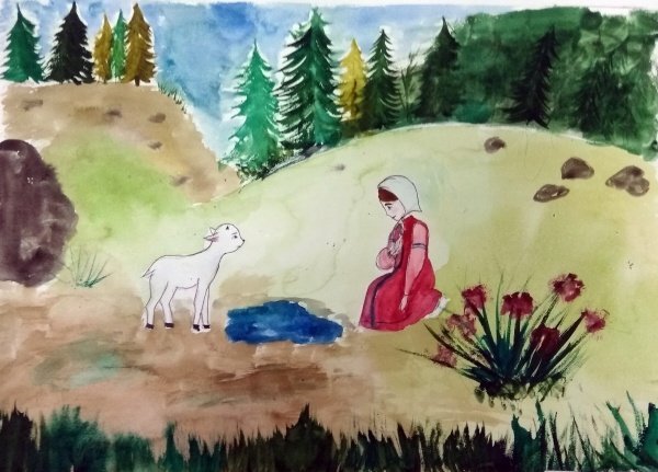 Рисунок к сказке сестрица Аленушка и братец Иванушка