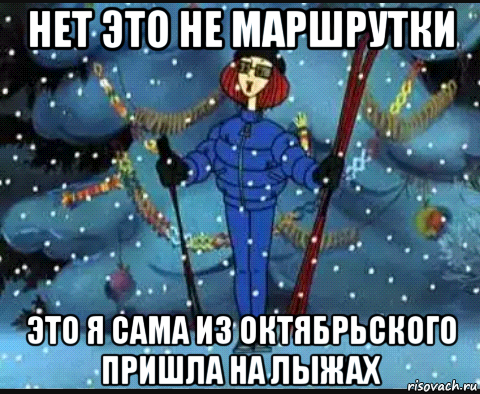 Сама дошла на лыжах