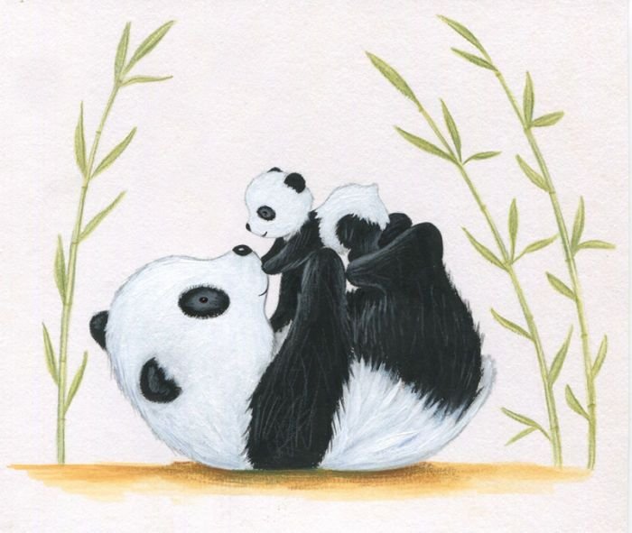 Картинки панда с мамой (67 фото)