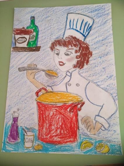 Рисунок на тему мама повар