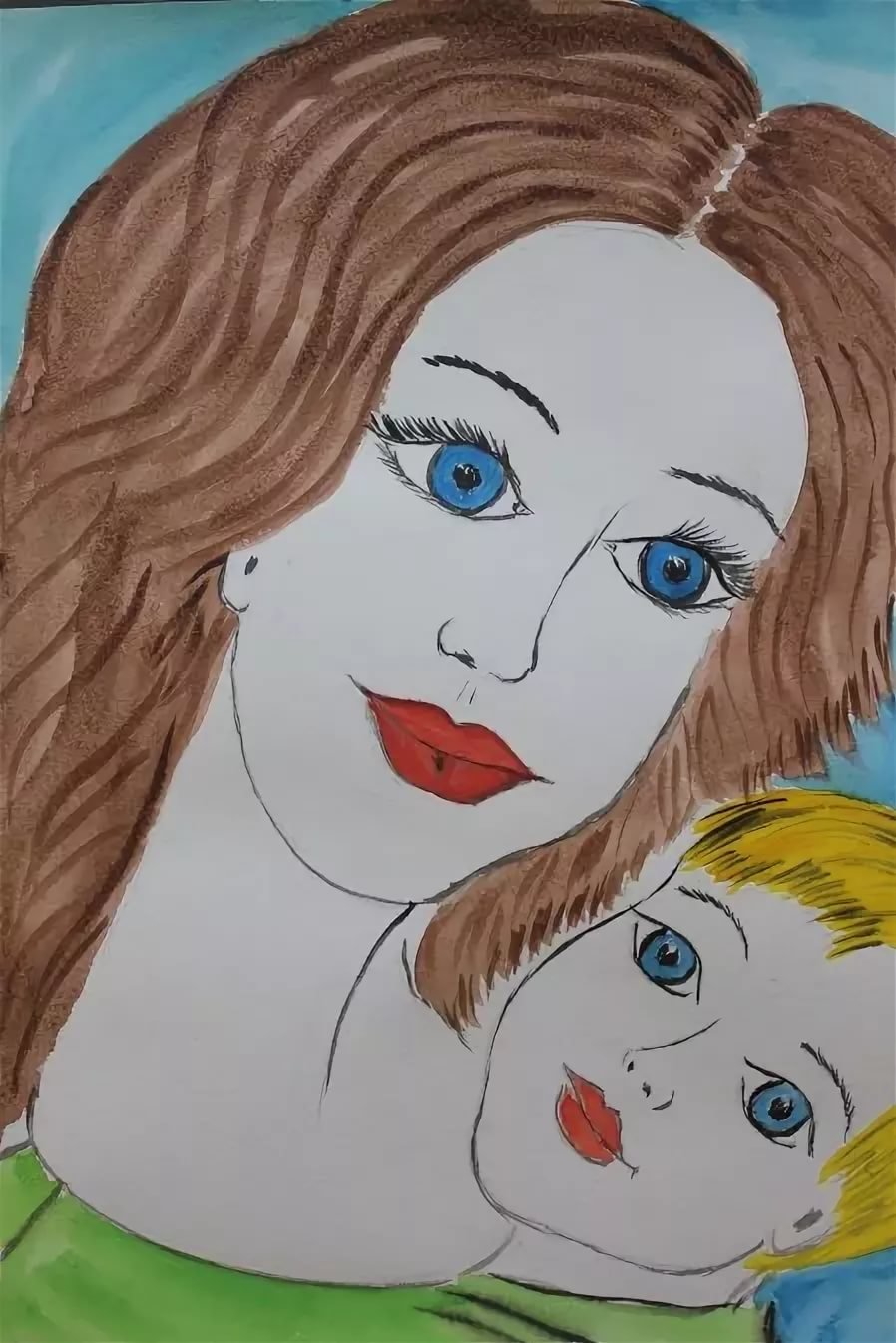 Рисунок портрет мамы для срисовки - 67 фото