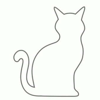 Контур кошки для аппликации