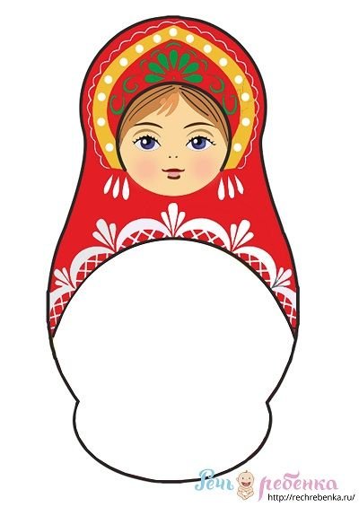 Трафарет Матрёшки для рисования