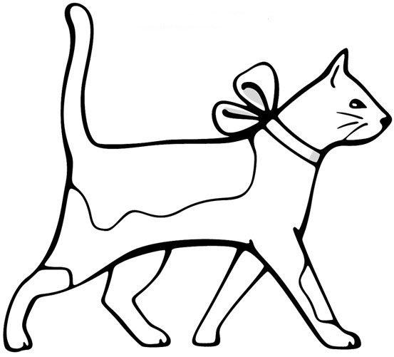Кошка и собака контур