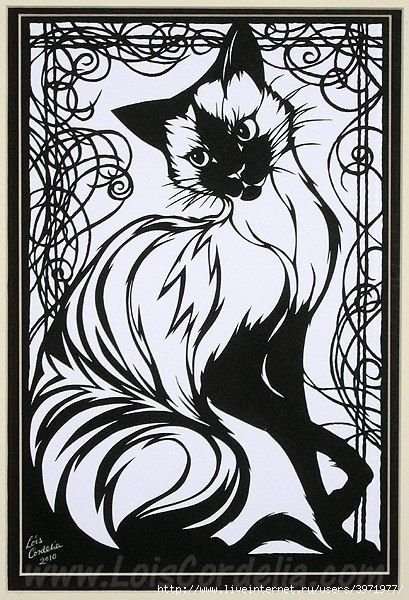 Ажурное вырезание кошки