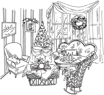 Раскраска комната