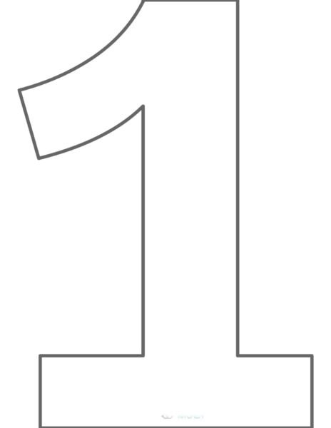 Цифра 1 трафарет для торта а4