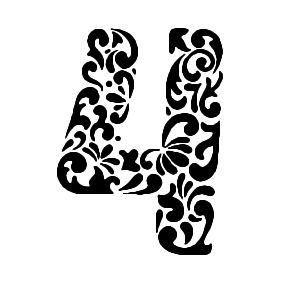 Цифра 4 Формат а4