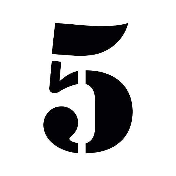 Цифра 5 трафарет