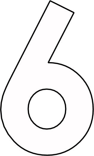 Цифра 6 трафарет для торта