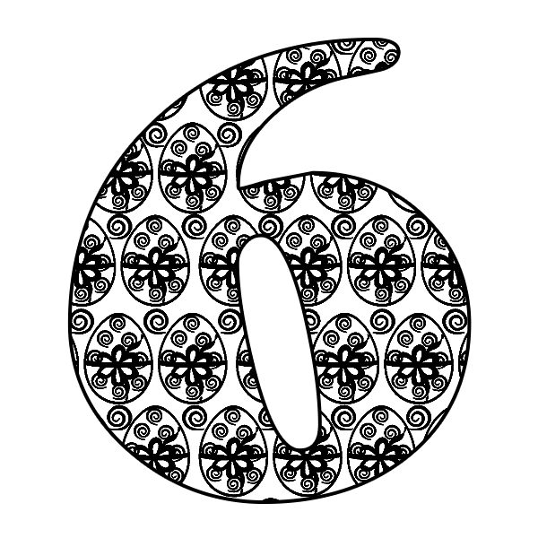 Цифра 6 трафарет