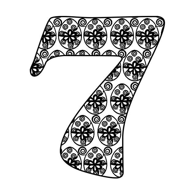 Цифра 7 трафарет