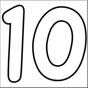 Число 10 трафарет