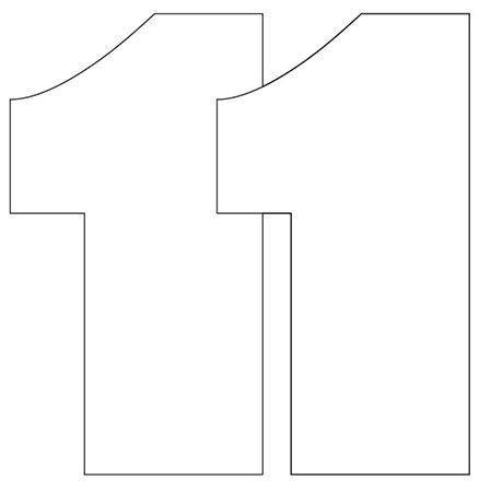 Цифра 11 трафарет для торта