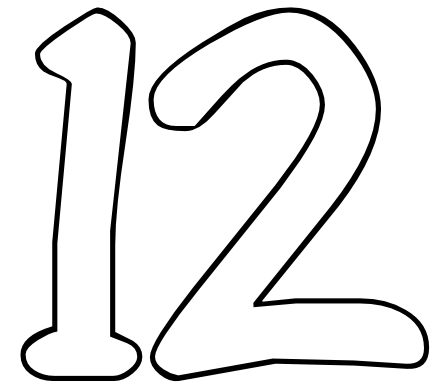 Число 12 раскраска