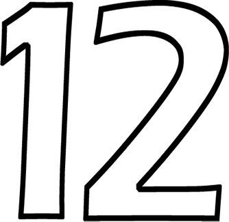 Цифра 12 трафарет