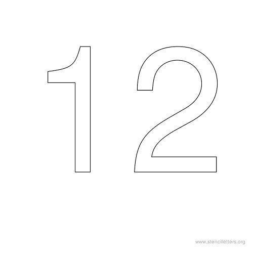 Цифра 12 трафарет