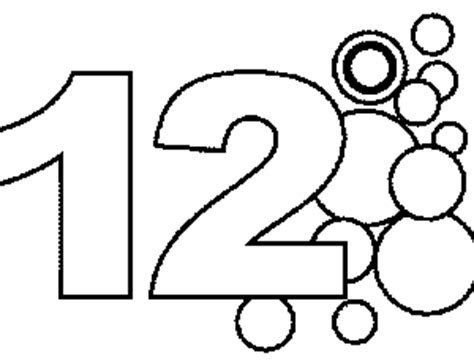 Цифра 12 трафарет