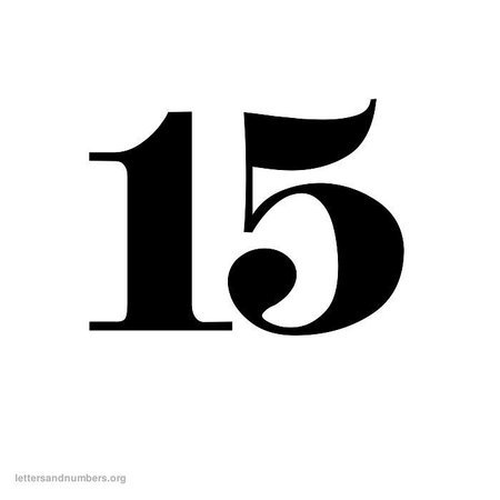 Цифра 15 черная
