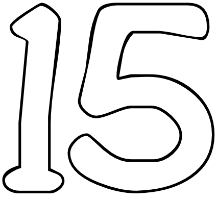 Цифра 15 раскраска