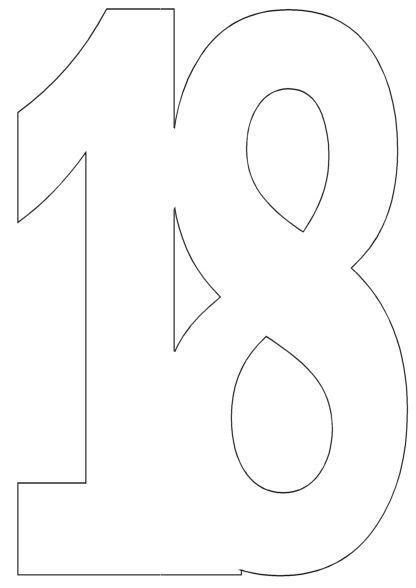 Цифра 18 трафарет для торта