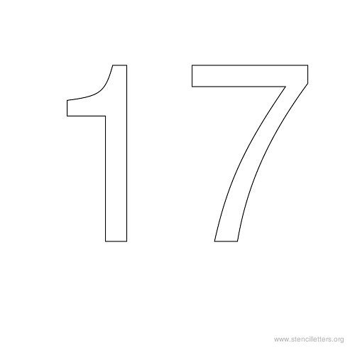 Трафарет цифры 17 для вырезания