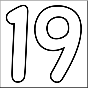 Число 19 раскраска