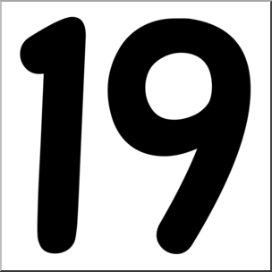 Цифра 19 черная