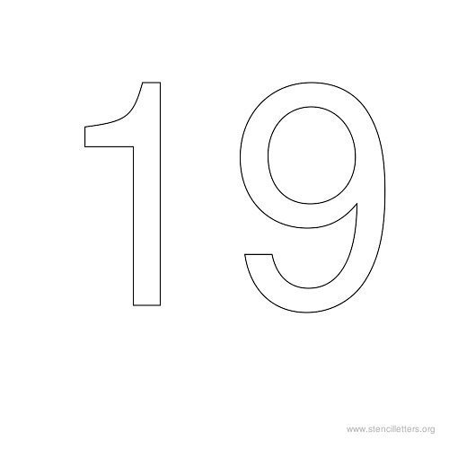 Цифра 19 для вырезания