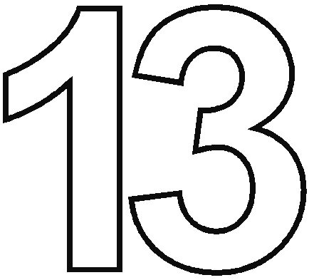 Цифра 13 раскраска