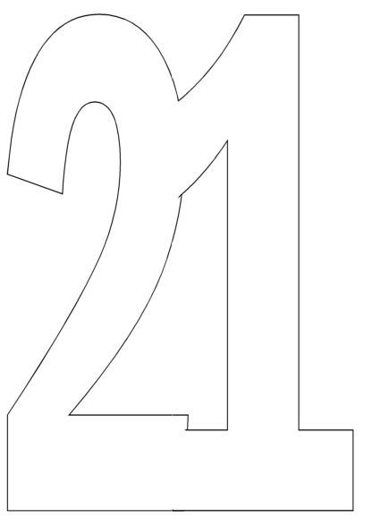 Шаблон цифры 21