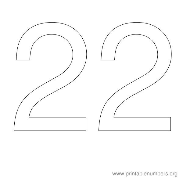 Цифра 22 трафарет