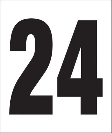 Цифра 24 в черном