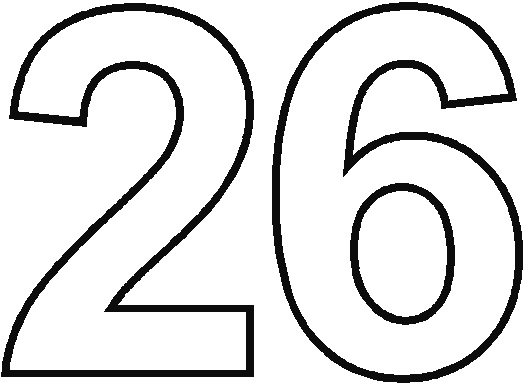 Цифра 20 трафарет
