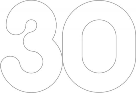 Цифра 30 трафарет