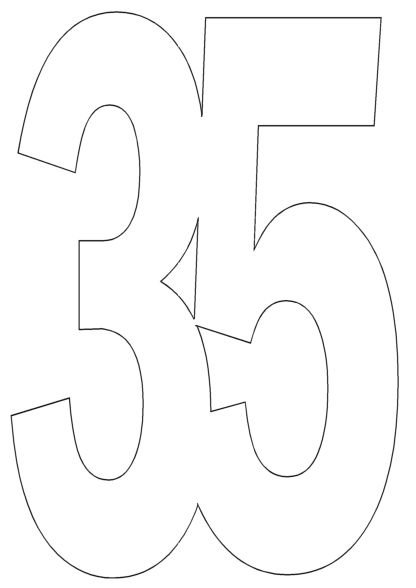 Цифра 35 трафарет для торта