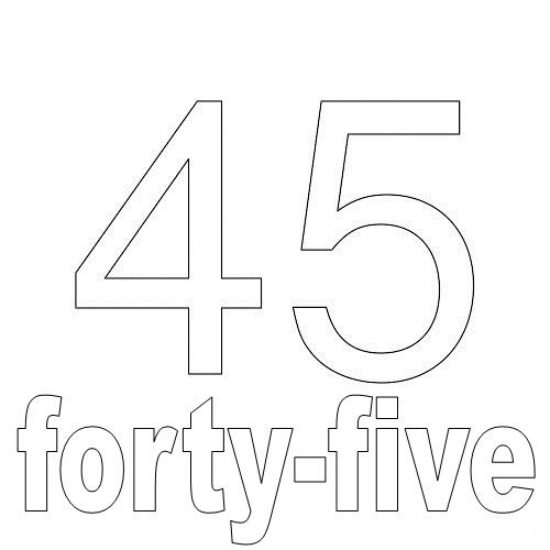 Цифра 45 трафарет