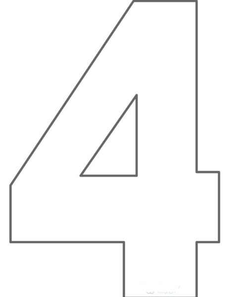 Цифра 4 трафарет