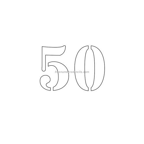 Цифра 50 трафарет для торта