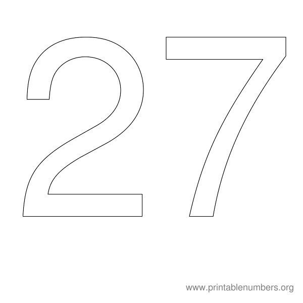 Цифра 27 трафарет для вырезания