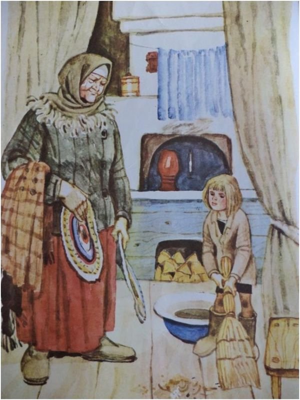 Тетка васеня. В П Астафьев бабушка с малиной. Бабушка с малиной Астафьев иллюстрация.