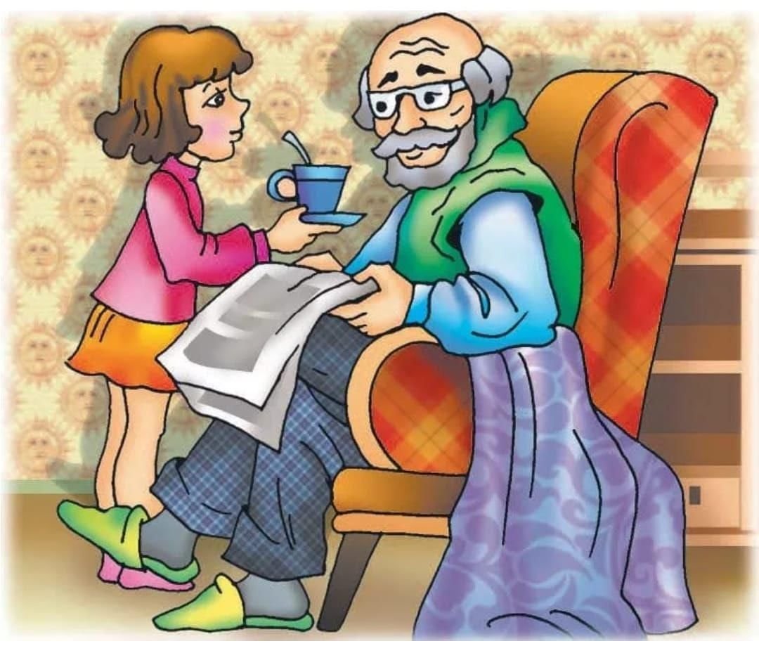 Лида помогает родителям ухаживать за больной бабушкой. Уважать старших. Уважительное отношение к старшим. Забота о бабушках и дедушках. Дети помогают пожилым людям.