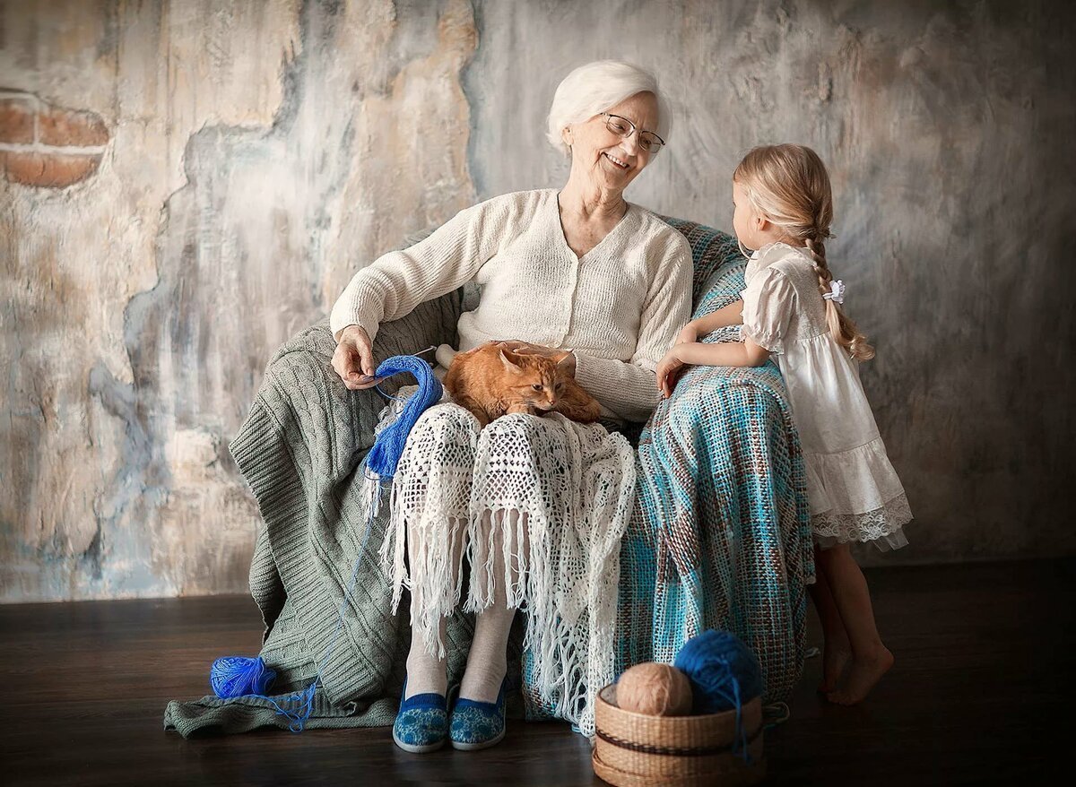 Картинки бабушка с внуком и внучкой 49 фото Картинки раскраски и трафареты для всех Klevclub